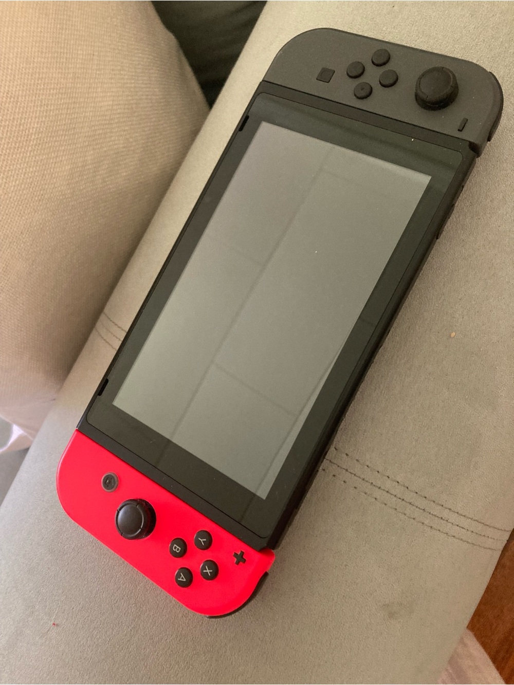 Portable Handheld Gaming Console in Black and Red